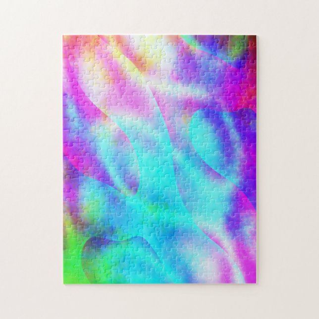 Abstract Rainbow Flowing Stripe Design Jigsaw Puzzle (Vertical)