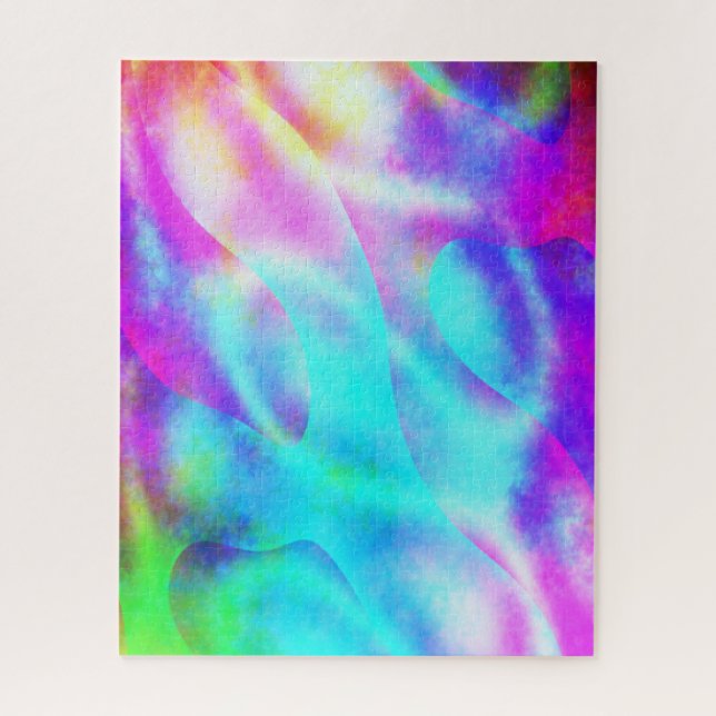 Abstract Rainbow Flowing Stripe Design Jigsaw Puzzle (Vertical)
