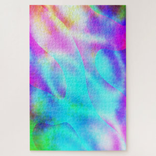 Abstract Rainbow Flowing Stripe Design Jigsaw Puzzle