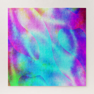 Abstract Rainbow Flowing Stripe Design Jigsaw Puzzle