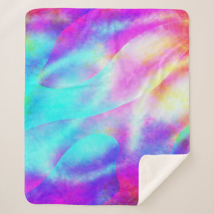 Abstract Rainbow Flowing Stripe Design Sherpa Blanket