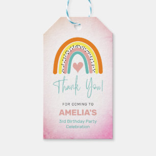 Abstract Rainbow Girls Birthday Party Thank You Gift Tags