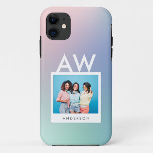 Abstract rainbow gradient best friends photo iPhone 11 case