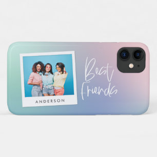 Abstract rainbow gradient best friends photo iPhone 11 case
