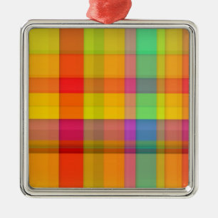 Abstract Rainbow Grid Design Metal Tree Decoration