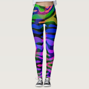 Abstract Rainbow Holographic Look Leggings