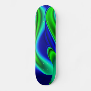 Abstract Rainbow in green and blue Skateboard
