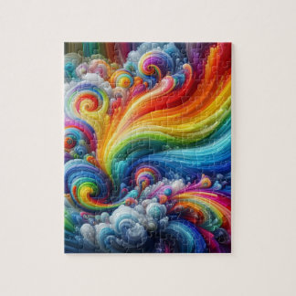Abstract Rainbow Jigsaw Puzzle