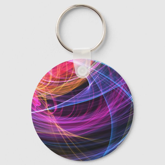 Abstract Rainbow lights vortex lights Key Ring (Front)