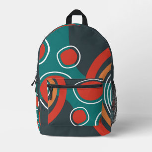Abstract rainbow lines boho artwork printed backpack