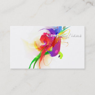 Abstract Rainbow Lorikeet Morning  Paint Splatters Business Card