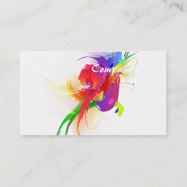 Abstract Rainbow Lorikeet Paint Splatters Business Card (Front)