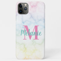 Abstract Rainbow Marble Pink Blue Yellow