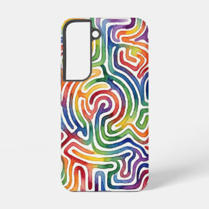 Abstract Rainbow Maze Labyrinth Samsung Cases