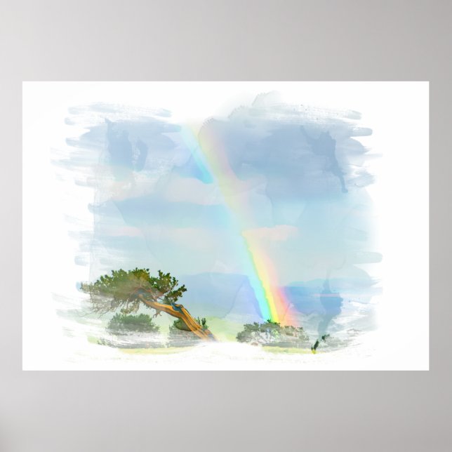 *~* Abstract Rainbow Mountains Ocean Artsy  AR11 Poster (Front)