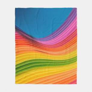Abstract rainbow pattern texture fleece blanket