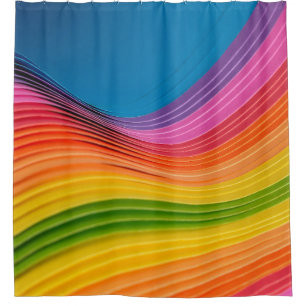 Abstract rainbow pattern texture shower curtain