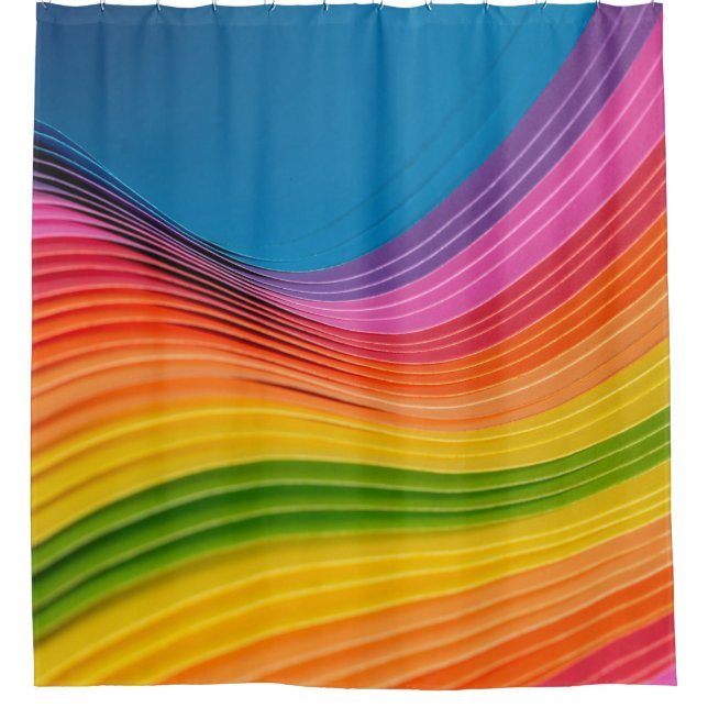 Abstract rainbow pattern texture shower curtain (Front)