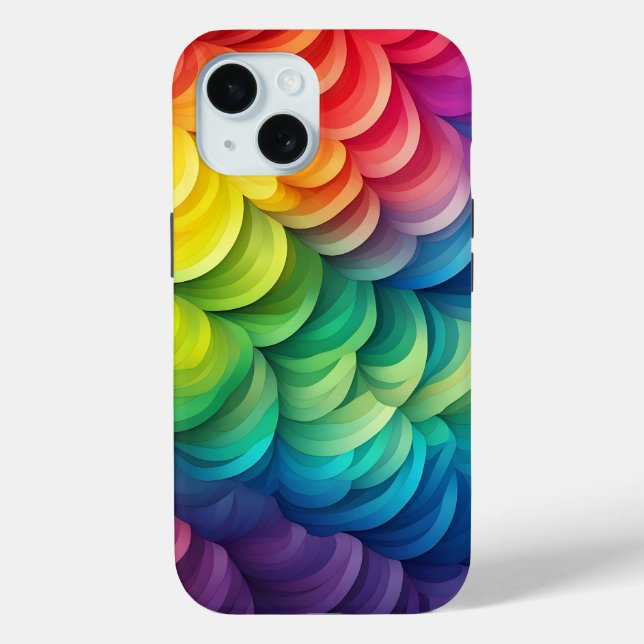 Abstract Rainbow Scale Pattern Case-Mate iPhone Case (Back)