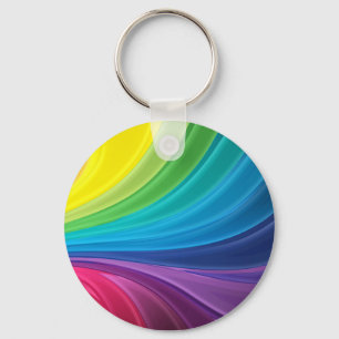 Abstract Rainbow Swirl Key Chain