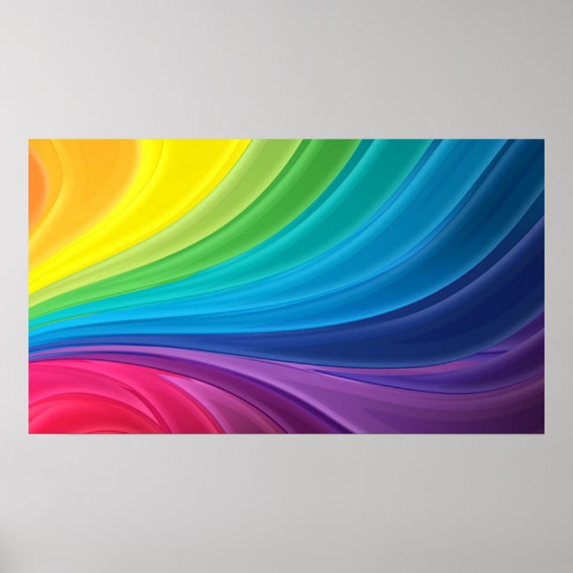 Abstract Rainbow Swirl Poster (Front)