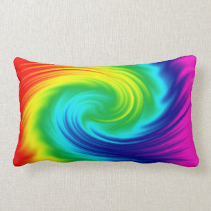 abstract rainbow swirl texture. lumbar cushion