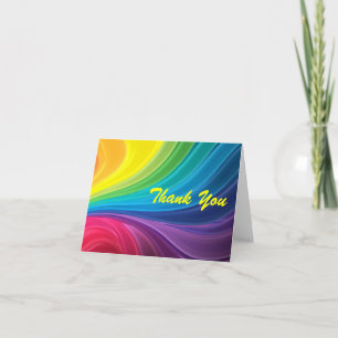 Abstract Rainbow Swirl Thank You Note Card