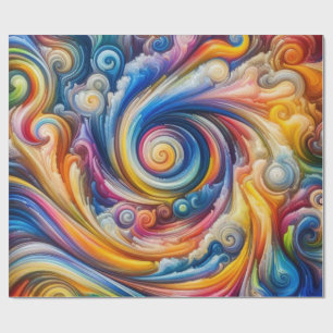 Abstract Rainbow Swirl Wrapping Paper