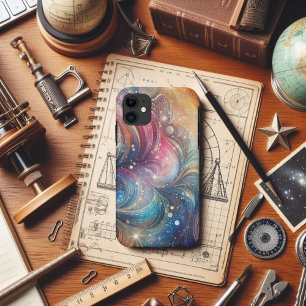Abstract Rainbow Swirls and Sparkles iPhone 11 Case