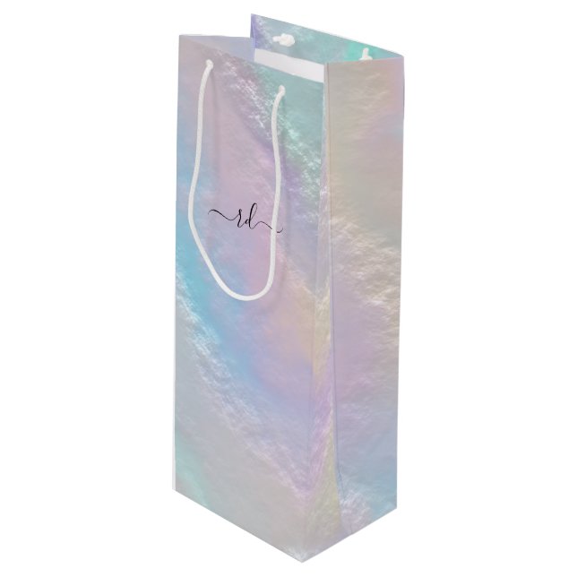 Abstract Rainbow Texture Wine Gift Bag (Front Angled)