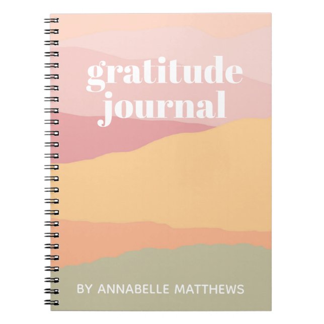 Abstract Rainbow Watercolor Landscape Gratitude Notebook (Front)