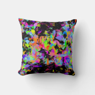 Abstract Random Messy Paint Colour Explosion Cushion