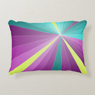 Abstract rays Colourful vibrant Geometric Funky Decorative Cushion