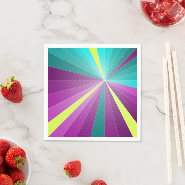 Abstract rays Colourful vibrant Geometric Funky Napkin (Insitu)