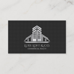 Abstract Real Estate Logo   Silver Business Card