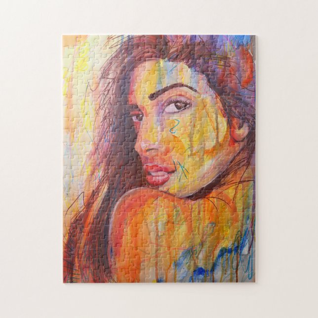 Abstract Realism Female Portrait Street Art Jigsaw Puzzle (Vertical)