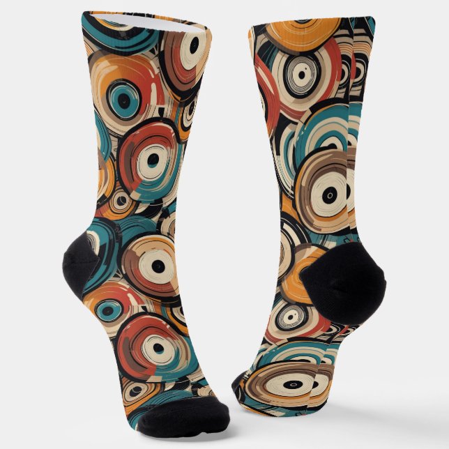 Abstract Records Crew Socks (Angled)