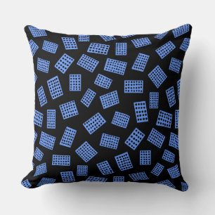 Abstract Rectangles 081122 - Baby Blue on Black Cushion