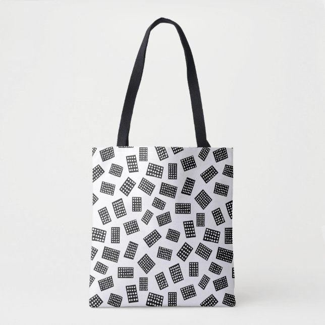 Abstract Rectangles 081122 - Black on White Tote Bag (Front)