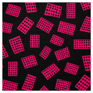 Abstract Rectangles 081122 - Neon Red on Black Fabric