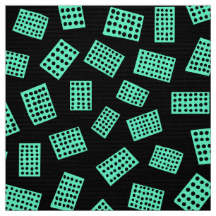 Abstract Rectangles 081122 - Turquoise on Black Fabric