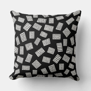 Abstract Rectangles 081122 - White on Black Cushion