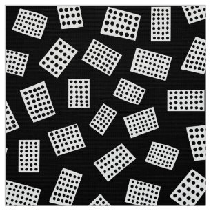 Abstract Rectangles 081122 - White on Black Fabric