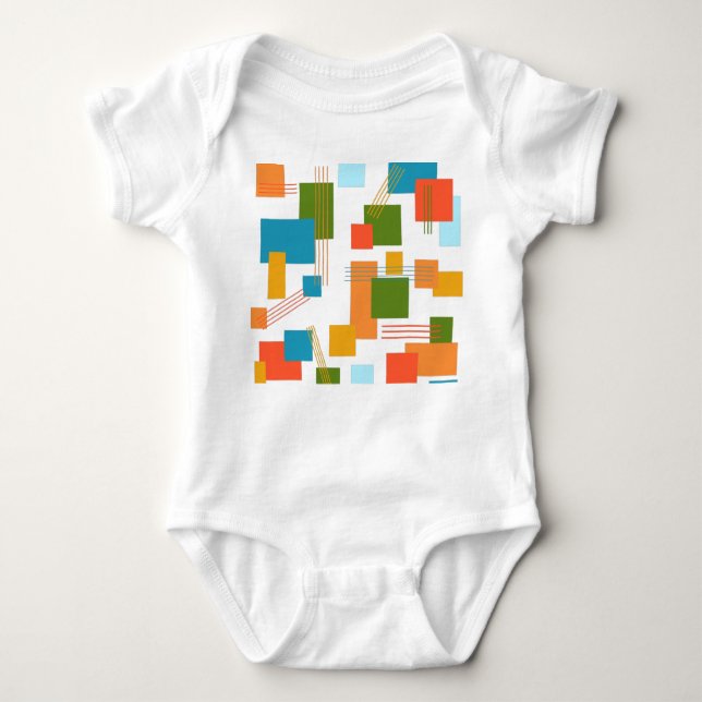 Abstract Rectangles and Lines  Baby Bodysuit (Front)