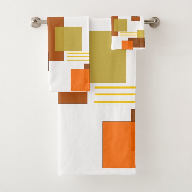 Abstract Rectangles and Lines  Bath Towel Set (Insitu)