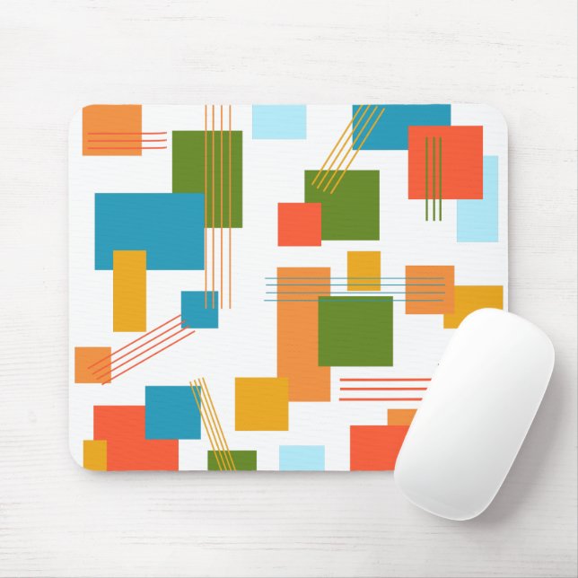 Abstract Rectangles and Lines  Mouse Pad (With Mouse)