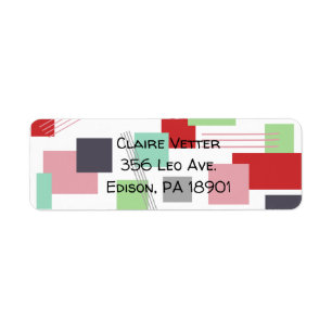 Abstract Rectangles and Lines Return Address Label