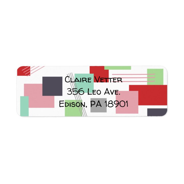 Abstract Rectangles and Lines  Return Address Label (Front)