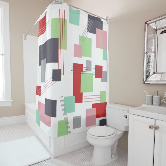 Abstract Rectangles and Lines  Shower Curtain (In Situ)