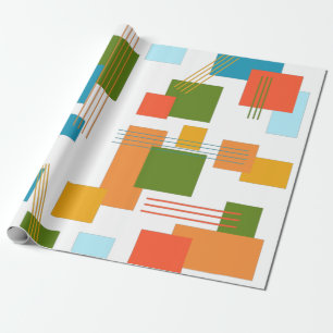 Abstract Rectangles and Lines Wrapping Paper